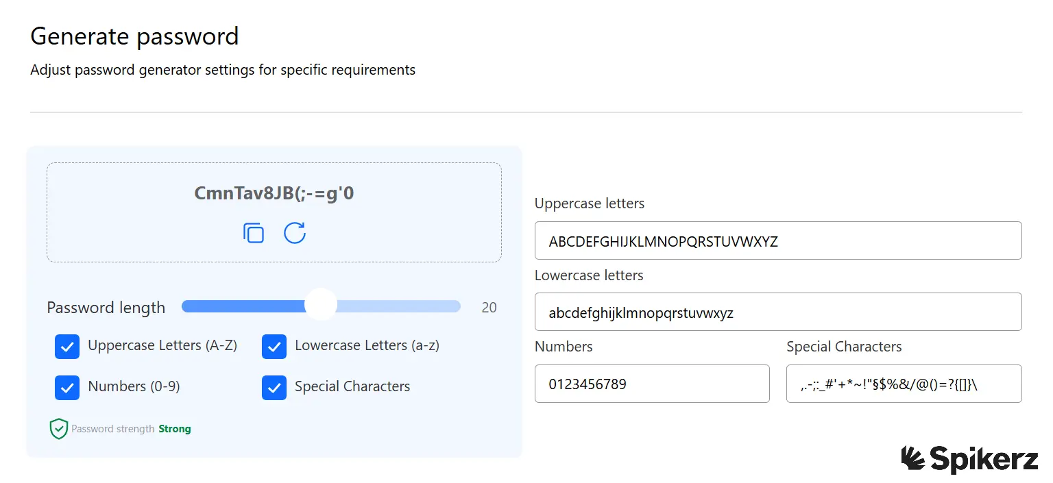 Generate strong, complex passwords