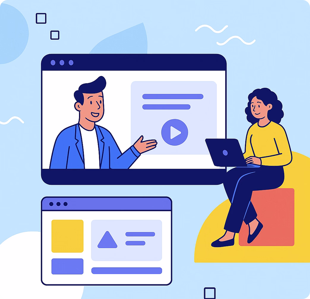 Powtoon and Spikerz case study hero illustration