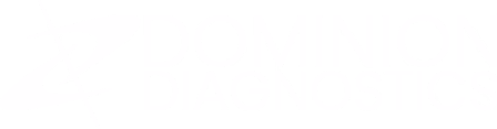 Dominion Diagnostics logo in white