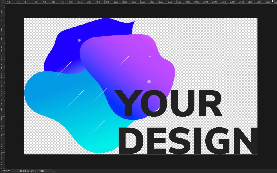 Freigestelltes Druckmotiv "Your Design" in Photoshop