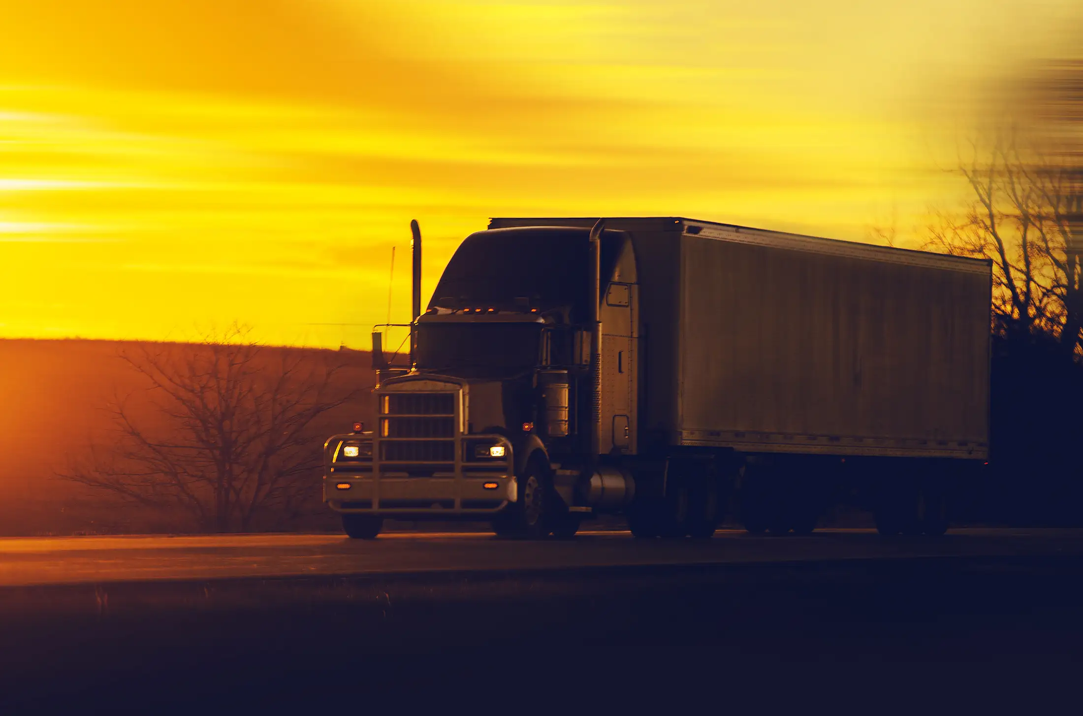 Truck in sunset in Bolton, ON