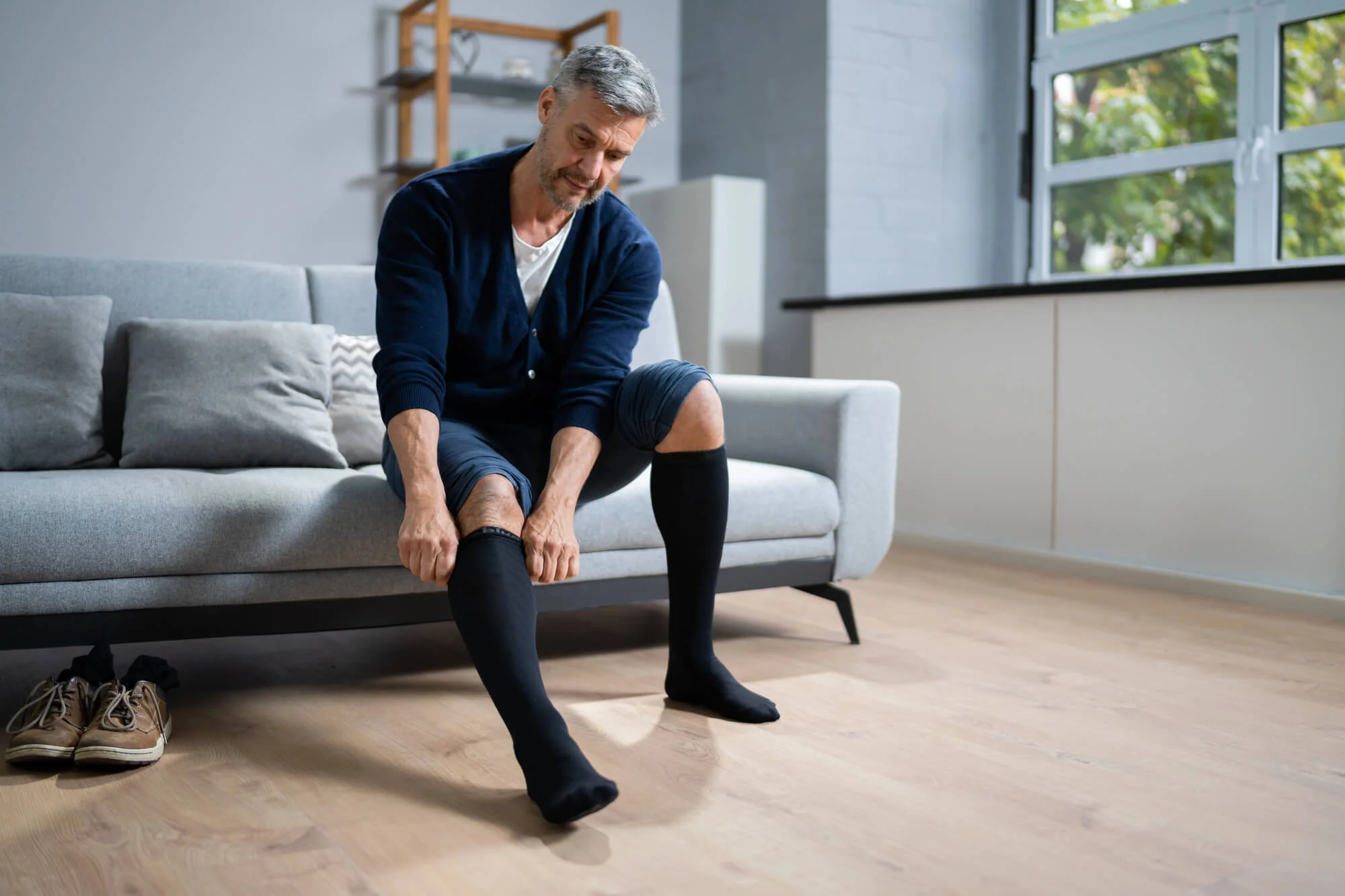 senior wearing Compression Garments