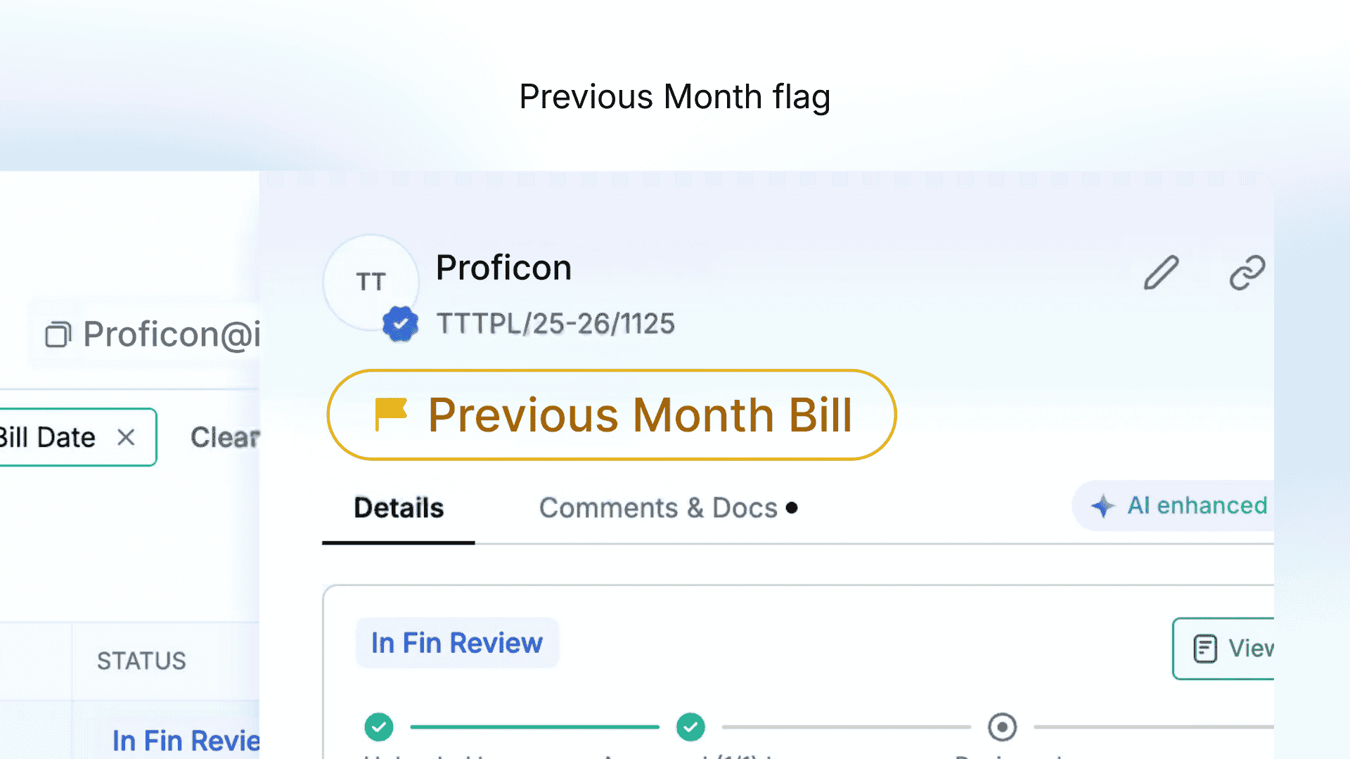 screenshot showing previous month flag on the Mysa dashboard