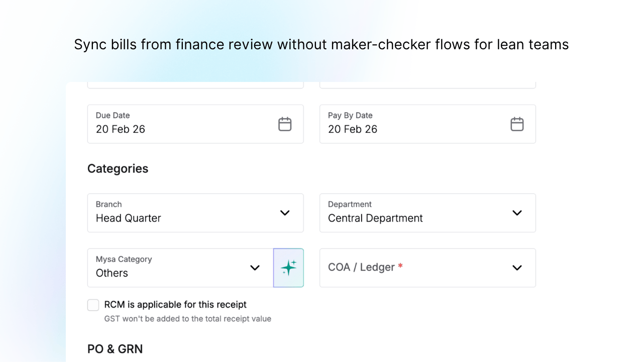 image showing direct mapping of ledgers from AP review