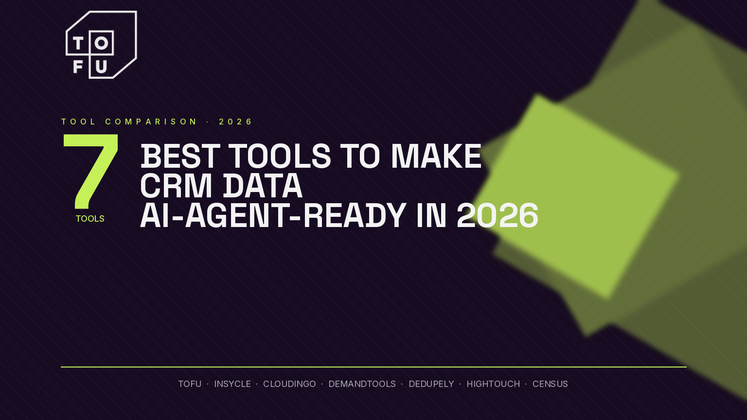 Best Tools to Make CRM Data AI-Agent-Ready in 2026 (Tofu blog hero)