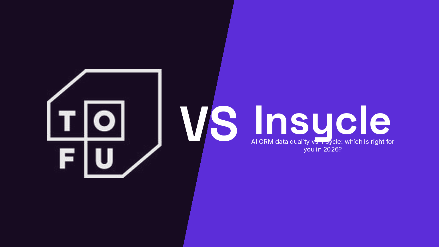 Tofu vs Insycle: AI Data Agent vs Rules-Based CRM Cleanup in 2026 (Tofu blog hero)