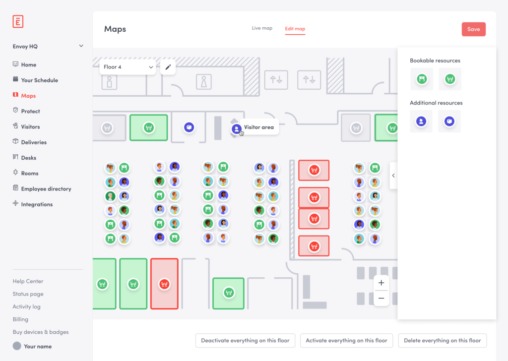 Envoy's interactive workplace maps