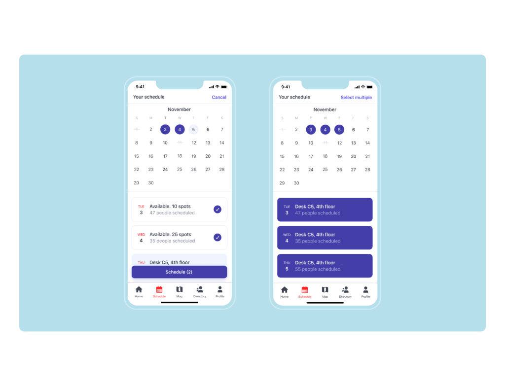 Multi-day scheduling