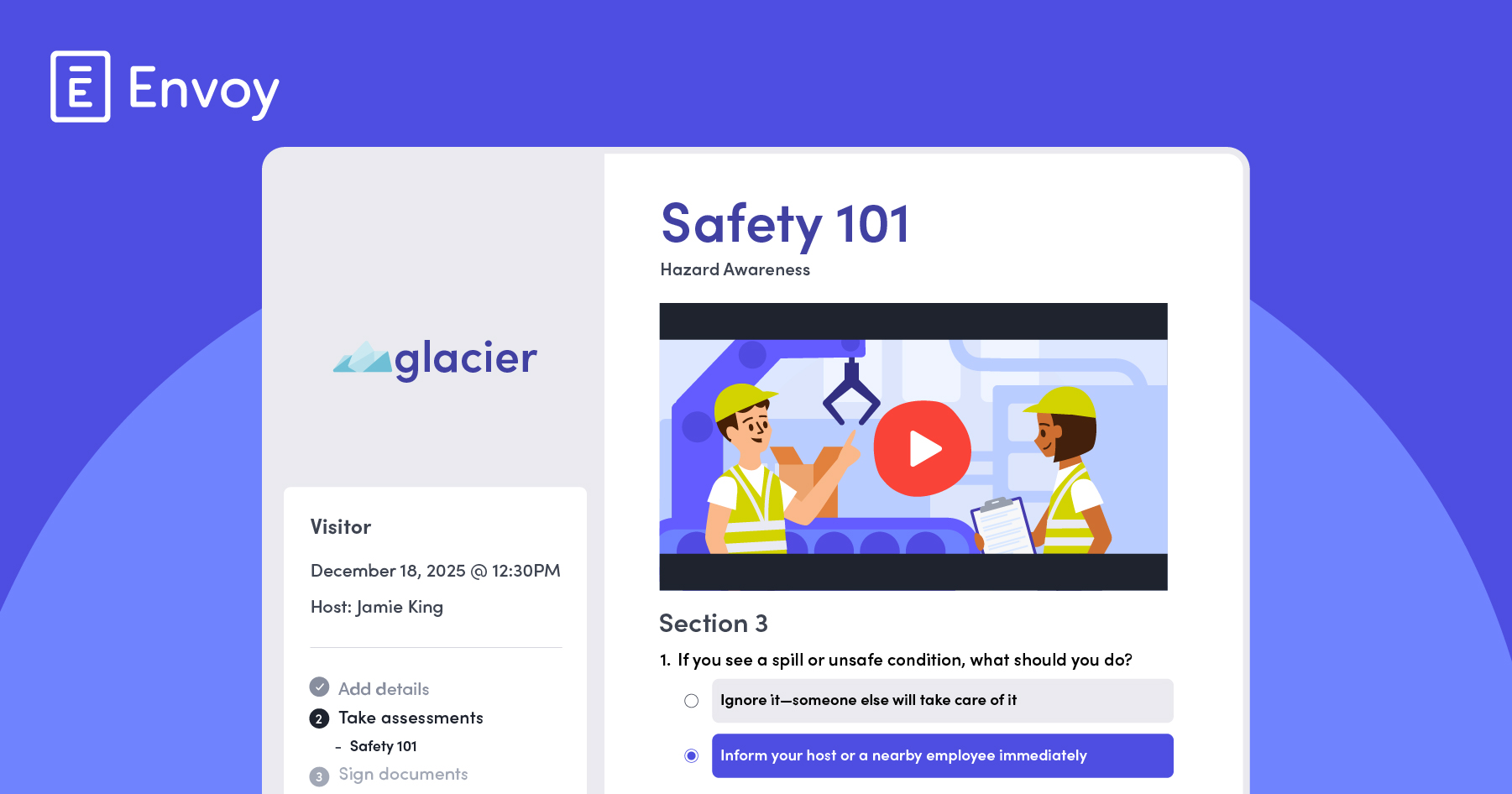 An illustrated version of a safety visitor assessment