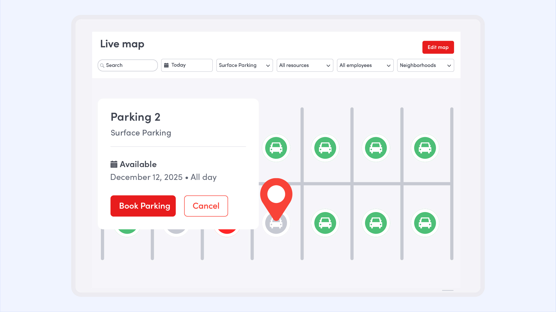Envoy parking reservations example