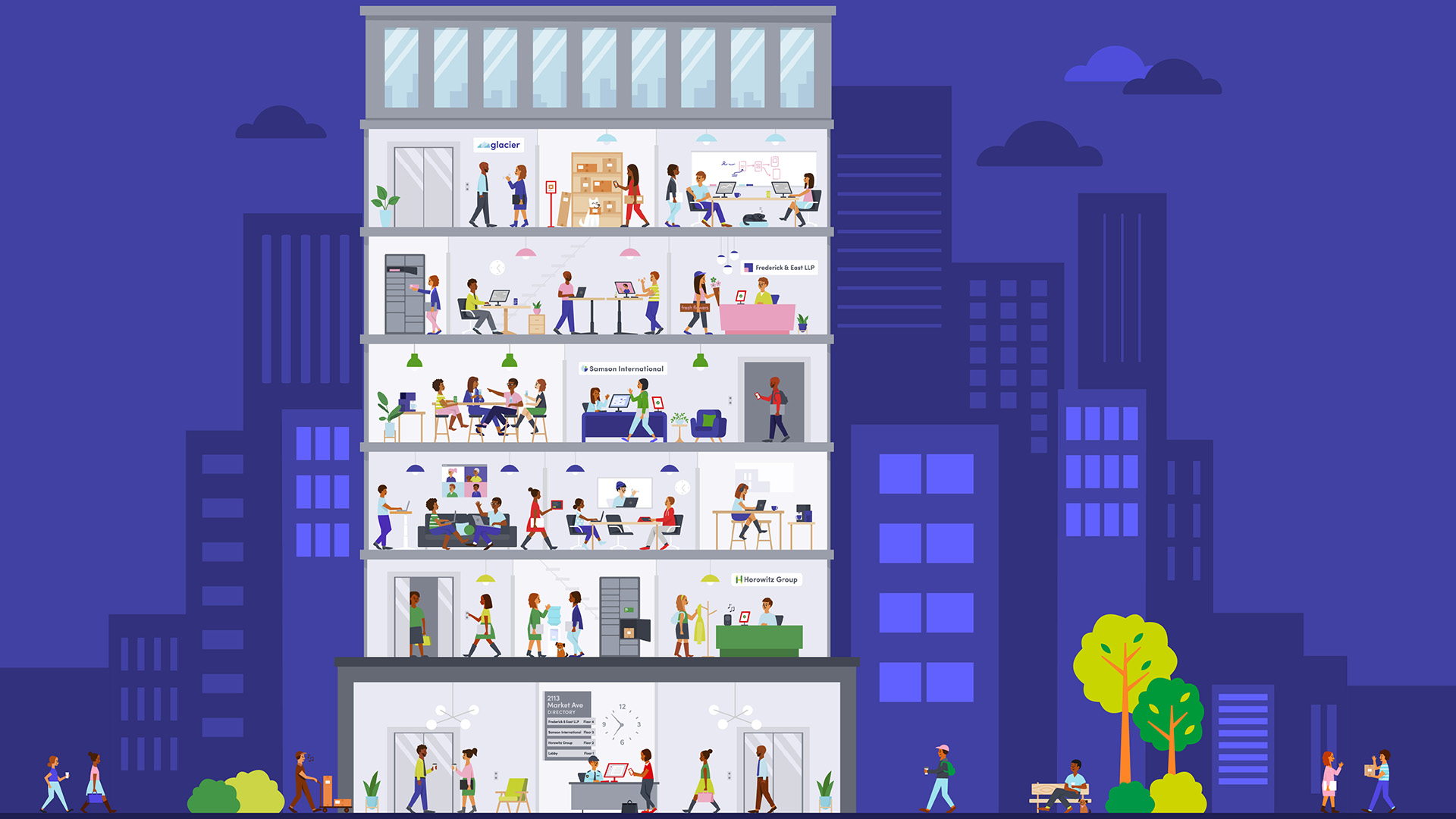 An enterprise building