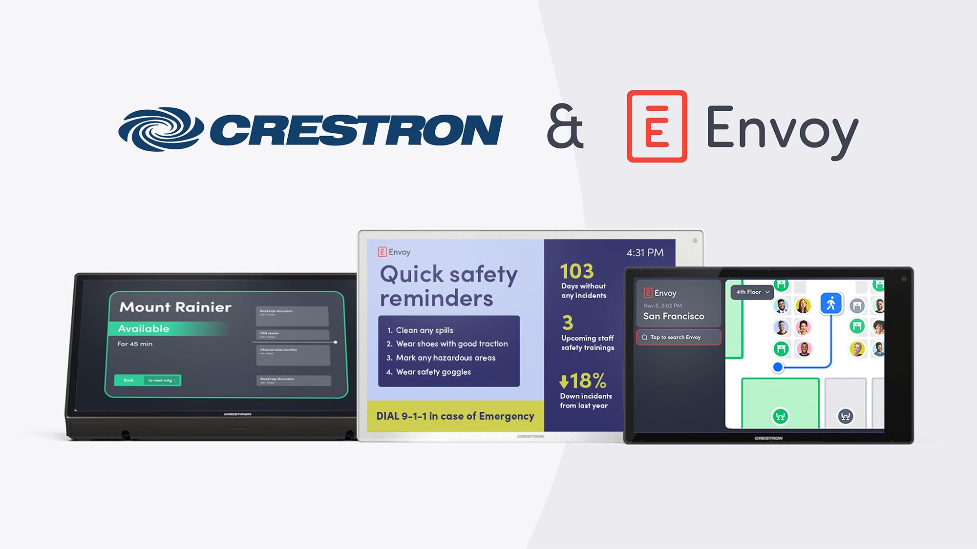 Envoy Announces New Technology Integration with Crestron to Expand the Intelligent Workplace