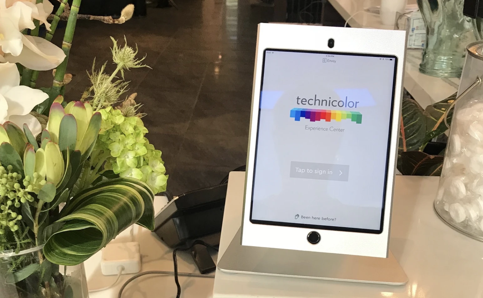 The Technicolor sign in iPad showing the Technicolor logo