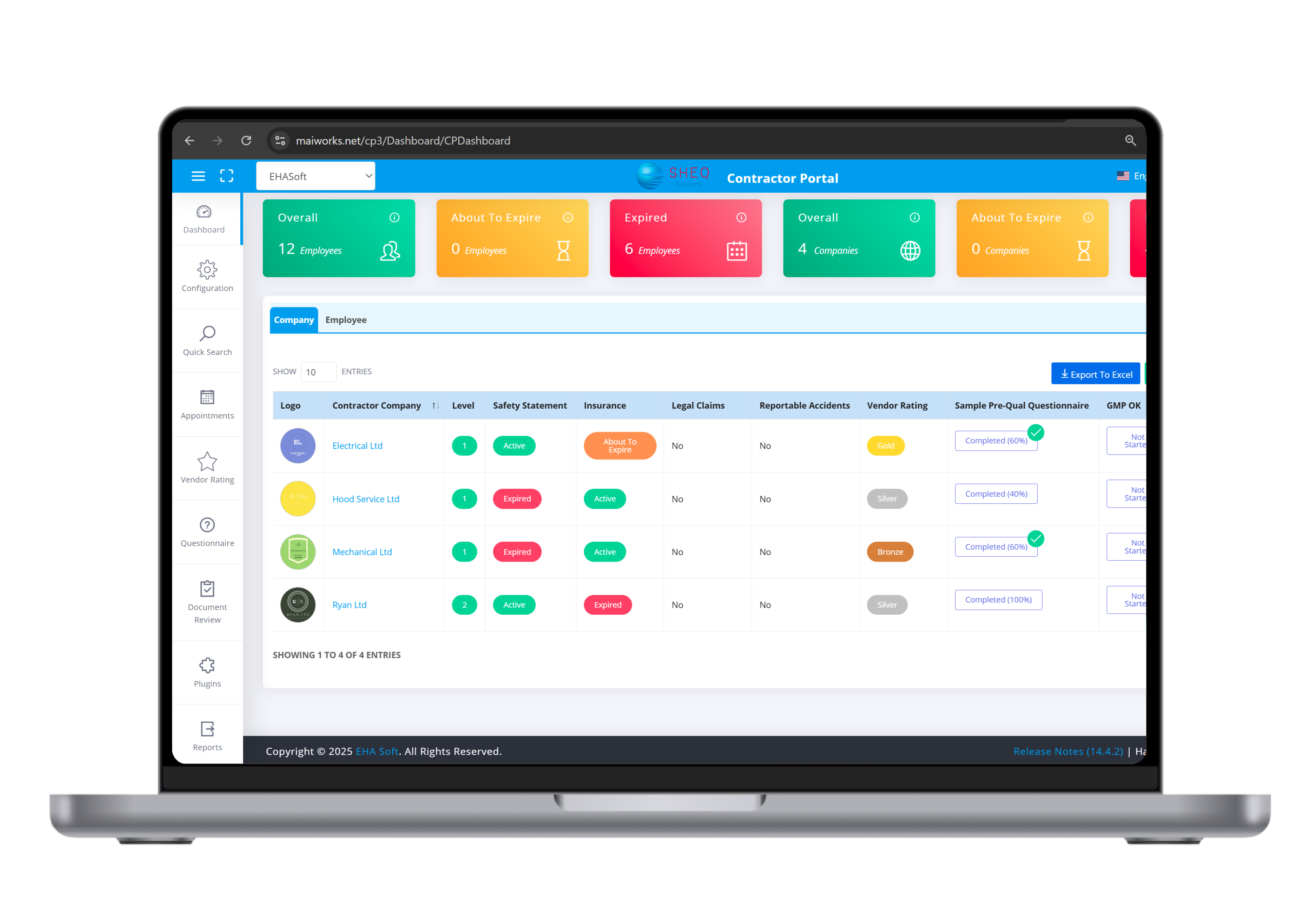  EHA Soft – mai™ Contractor Portal