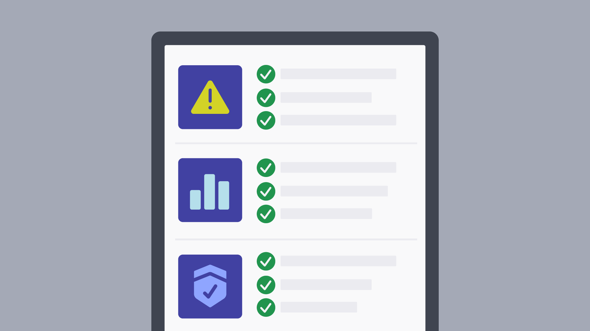An illustrative checklist with different crisis-related icons