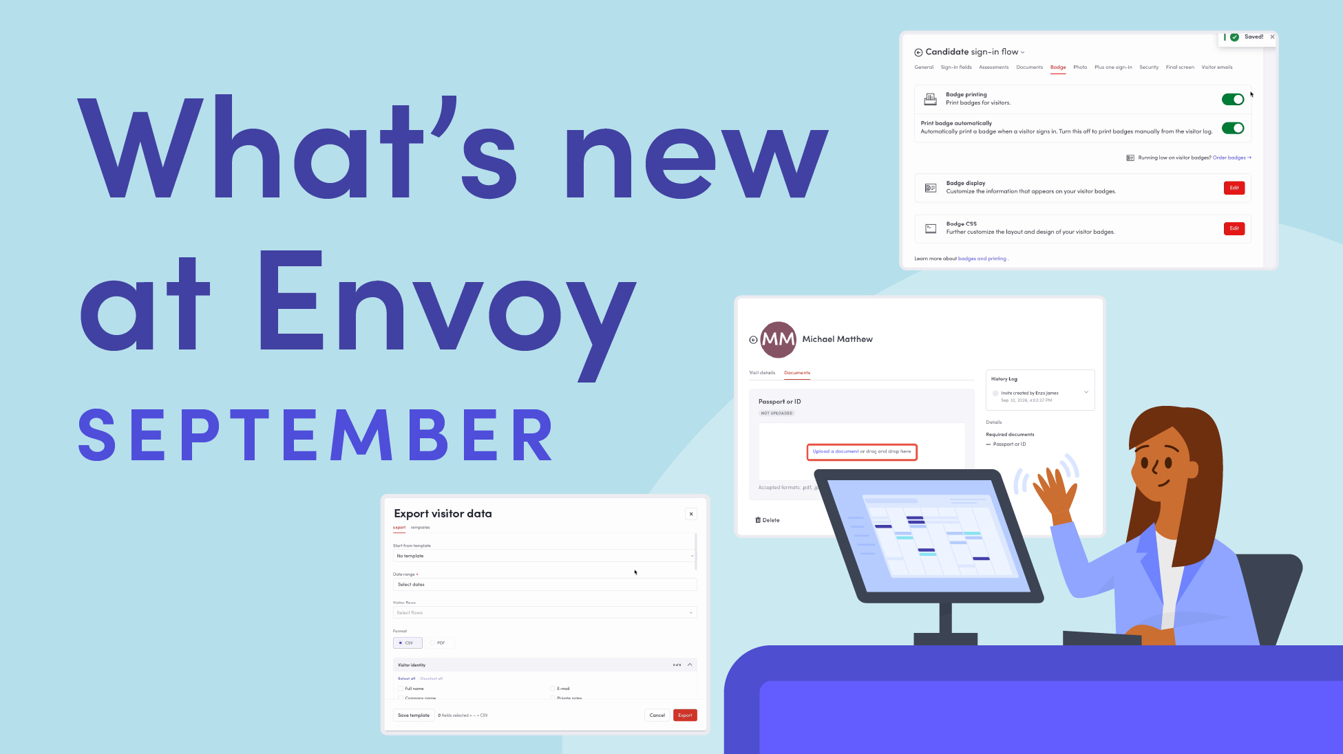 What's new at Envoy September 2026 hero image featuring three product UI images from within the blog