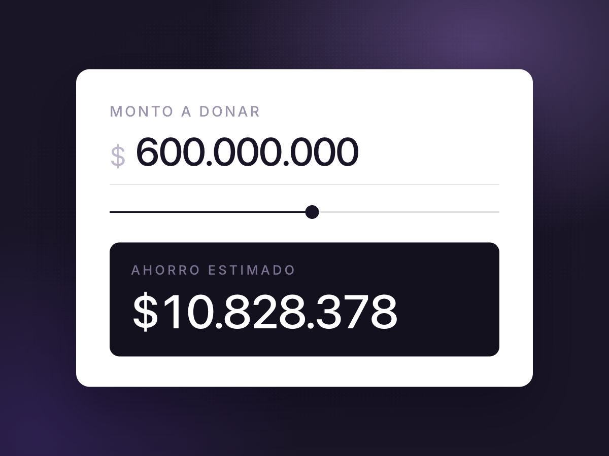 Simulador de donaciones NSS: monto a donar y ahorro estimado