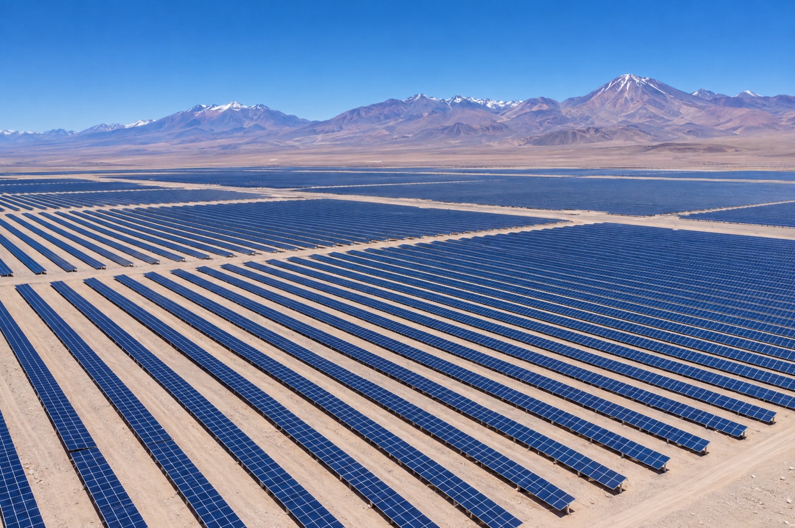 Usina solar no deserto do Atacama