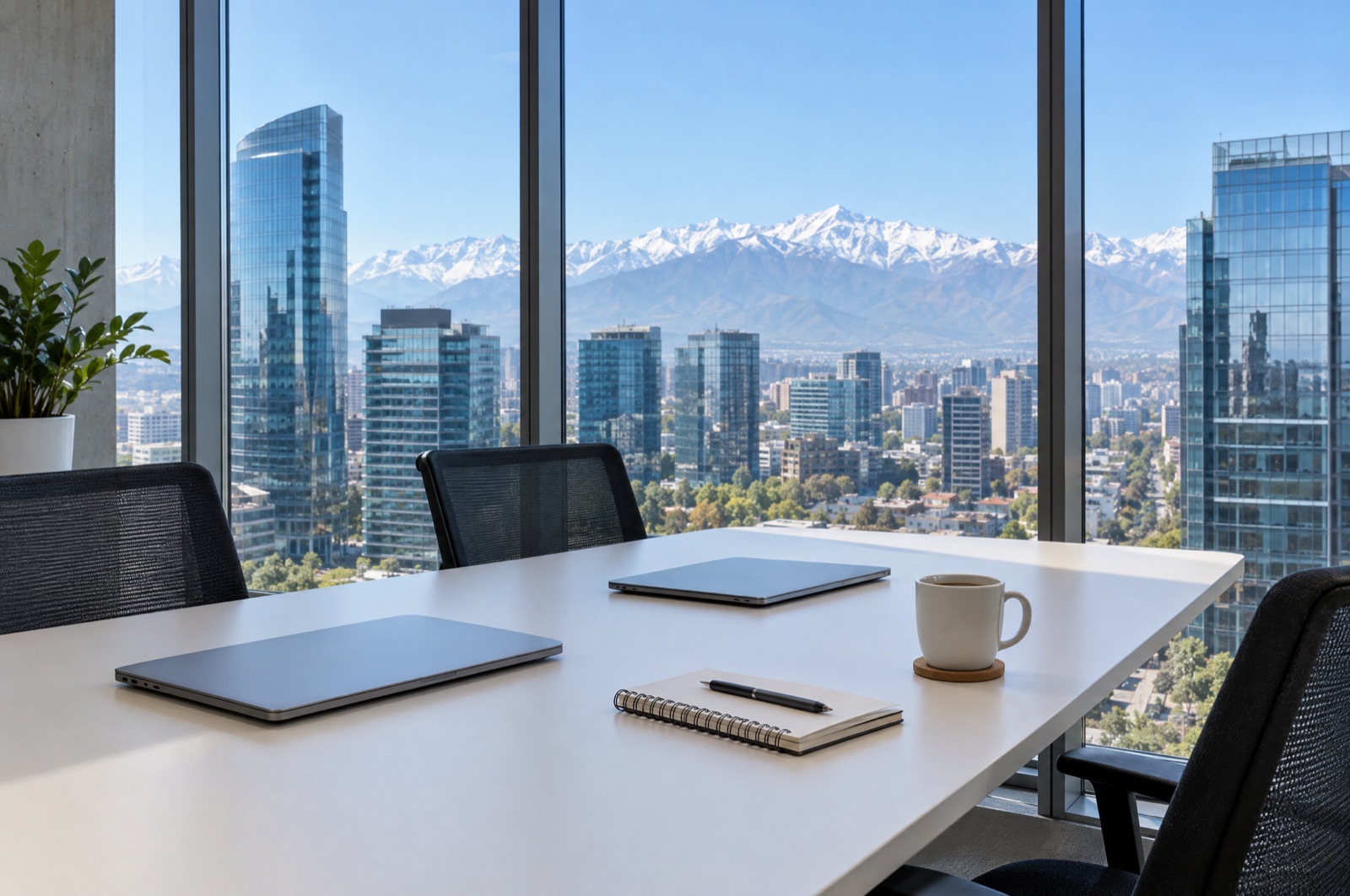 Sala de reuniões com vista para Santiago