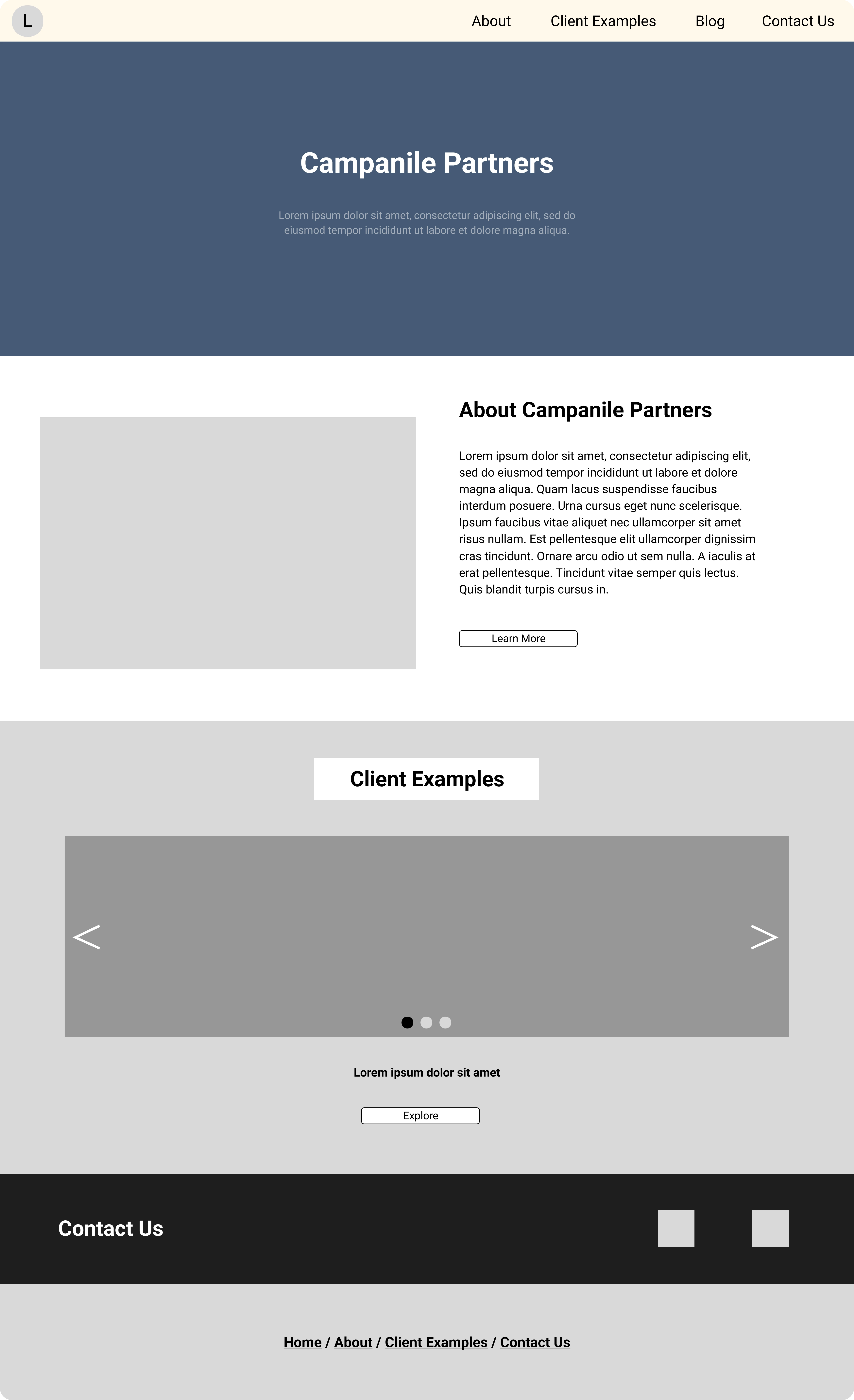 Figma screenshot of Campanile Partners homepage