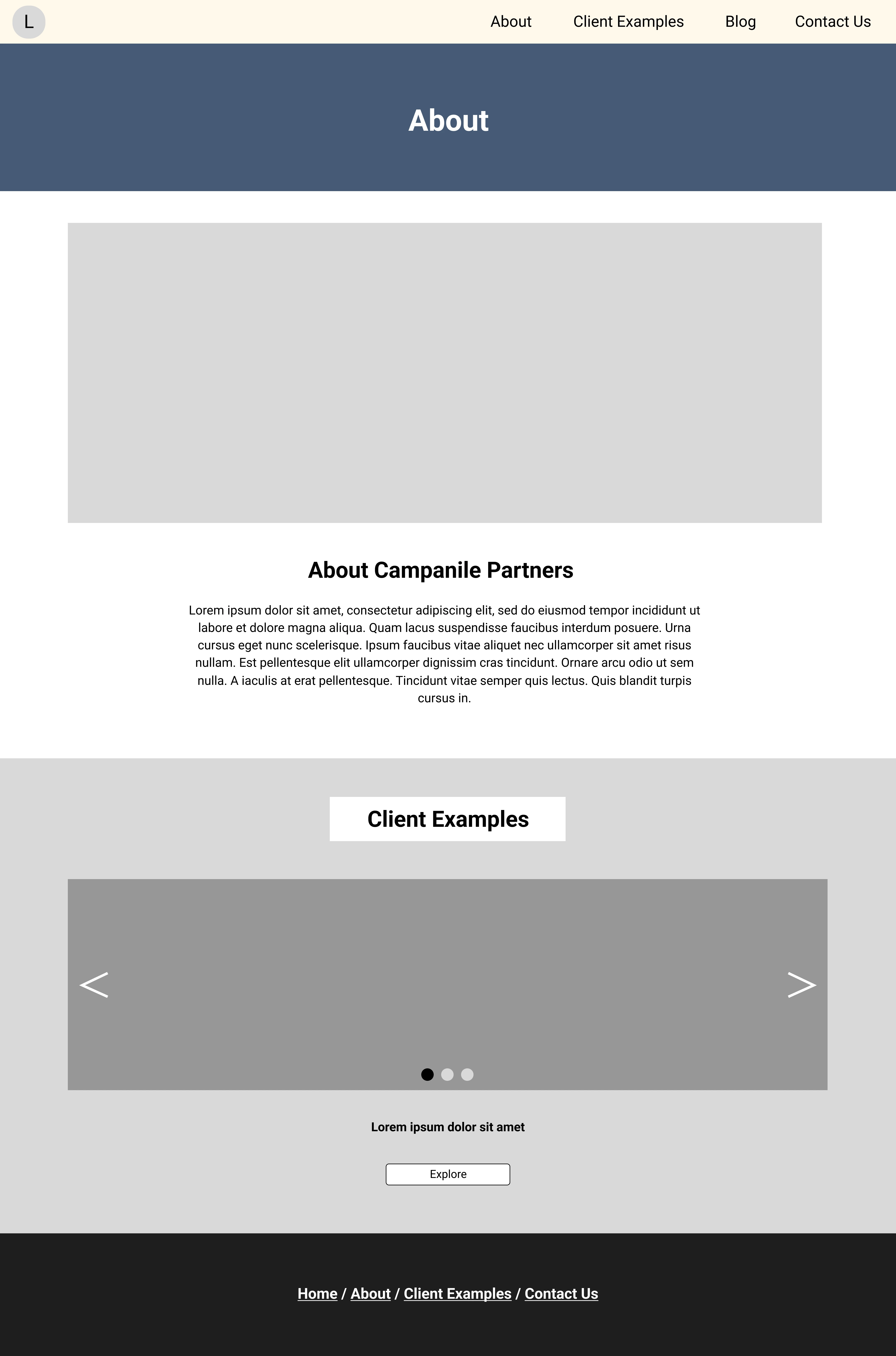Figma screenshot of Campanile Partners "About" page
