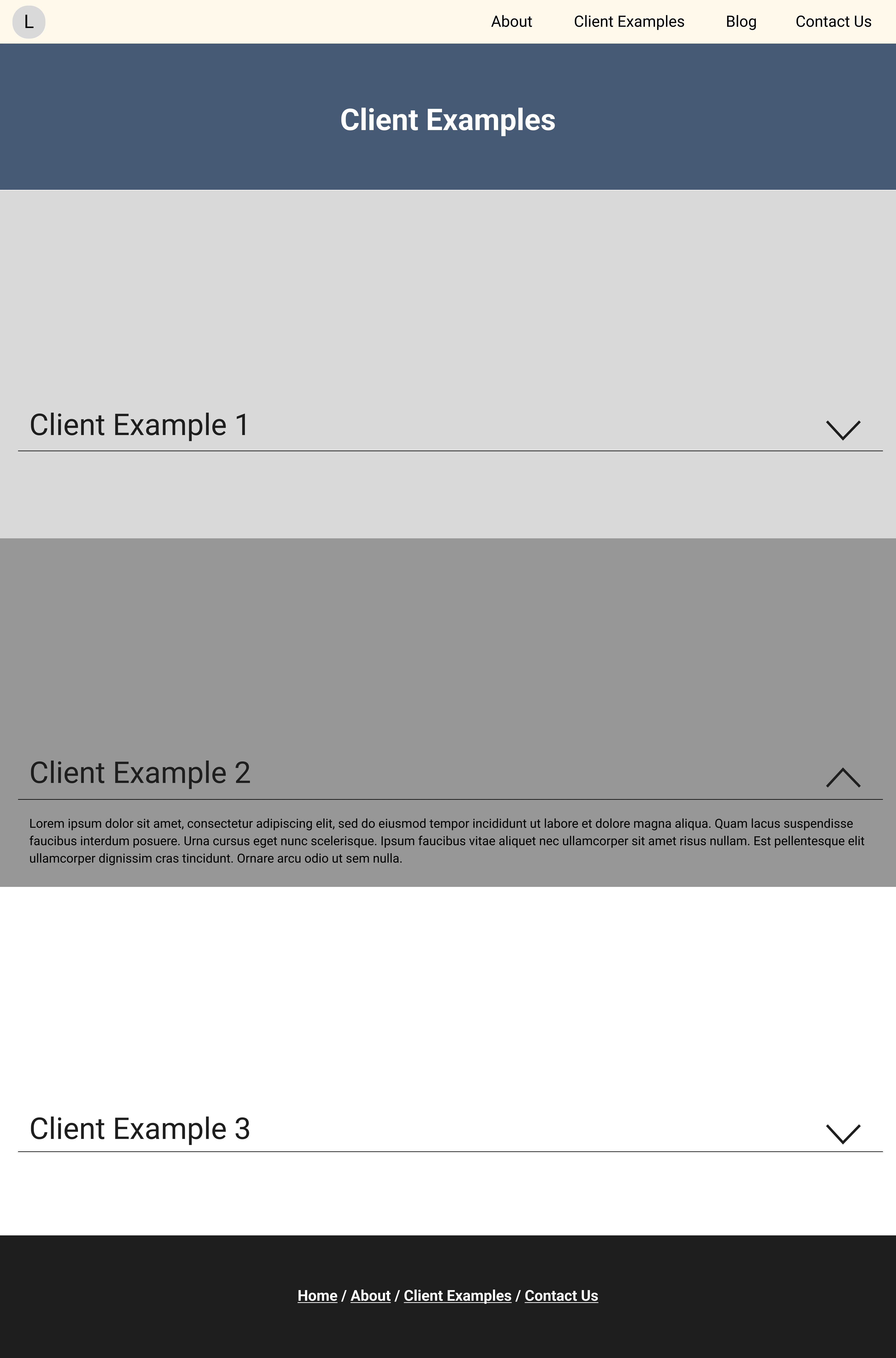 Figma screencap of Campanile Partners "Client Examples" page