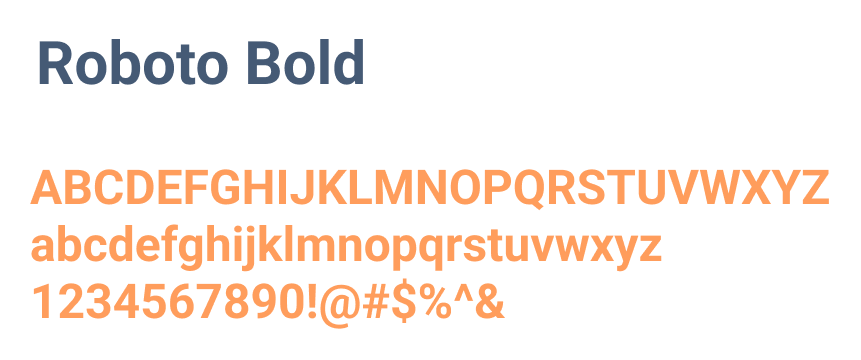 Roboto Bold
ABCDEFGHIJKLMNOPQRSTUVWXYZabcdefghijklmnopqrstuvwxyz1234567890!@#$%^&*(