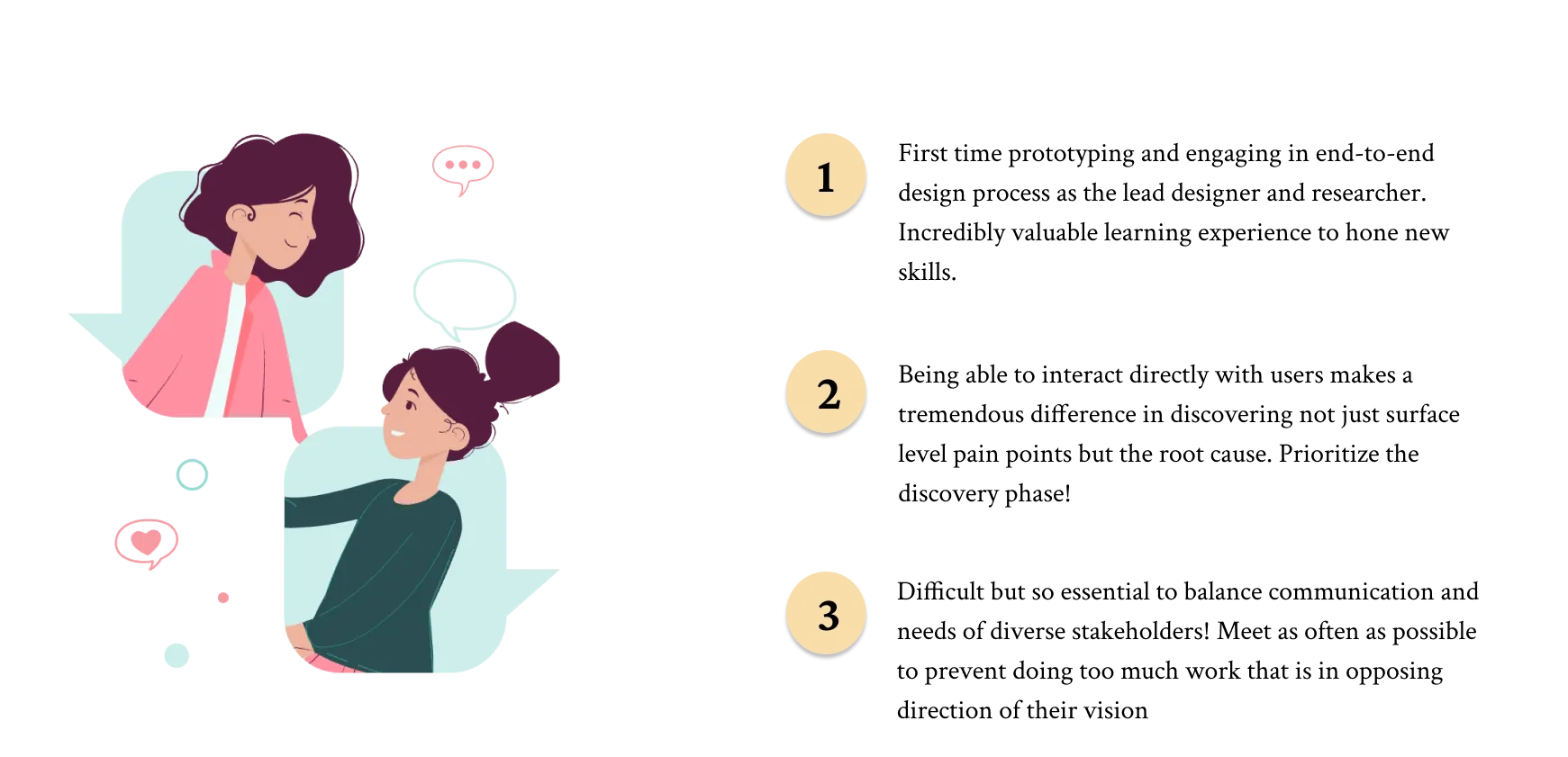 3 main reflection points from ECforALL project, from communicating with stakeholders to first experiences with design