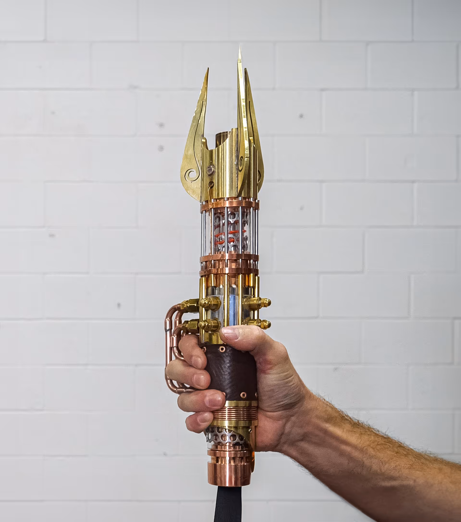 Hacksmith Lightsaber held by hand, turned off
