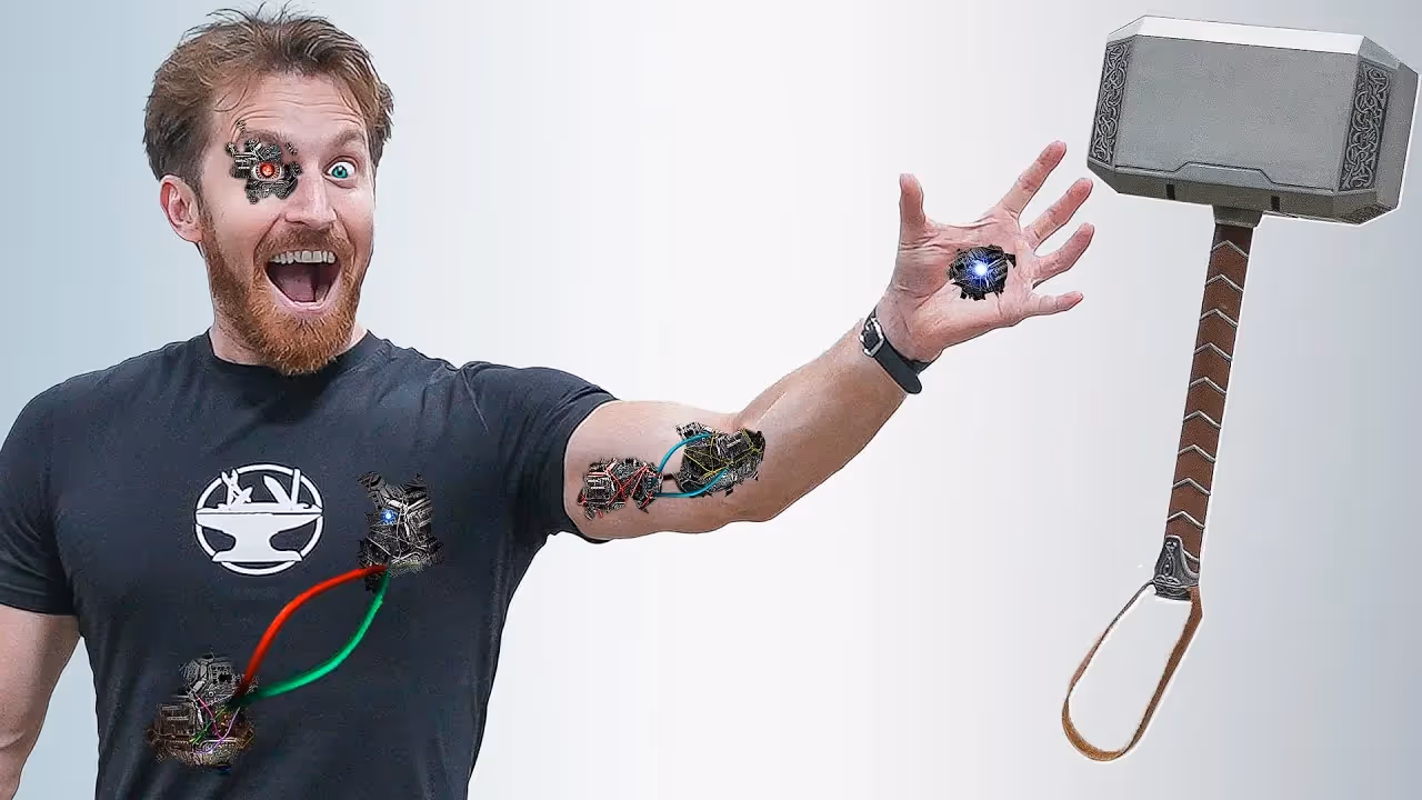 Cyborg James calling the Thor's hammer