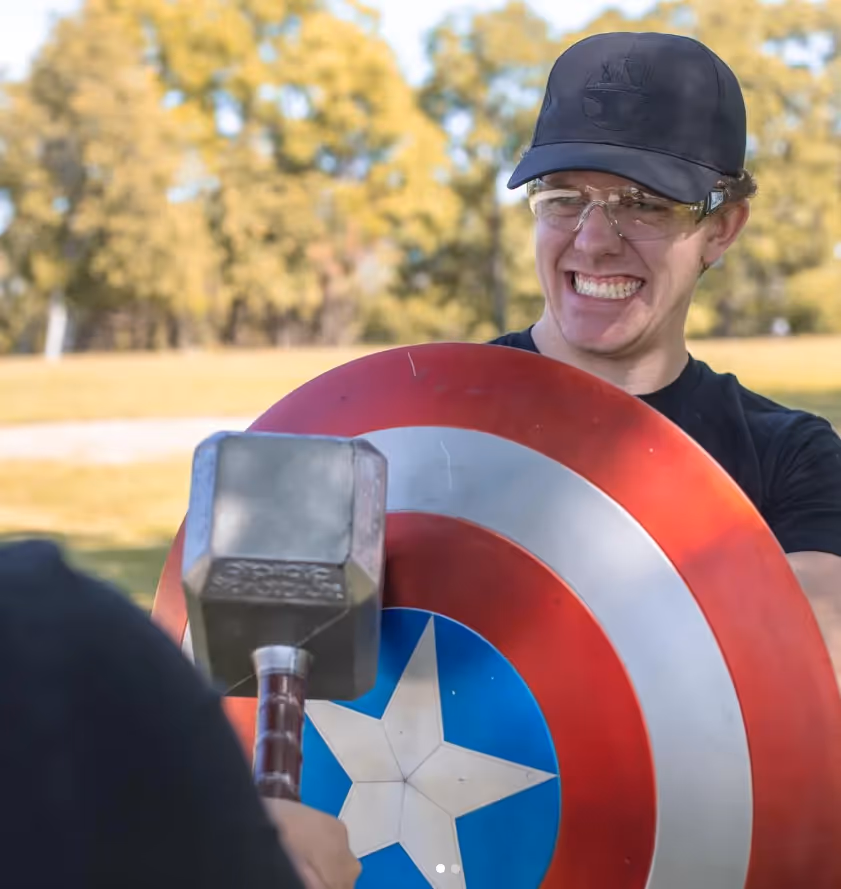 Captain's America shield against Thor's Hammer