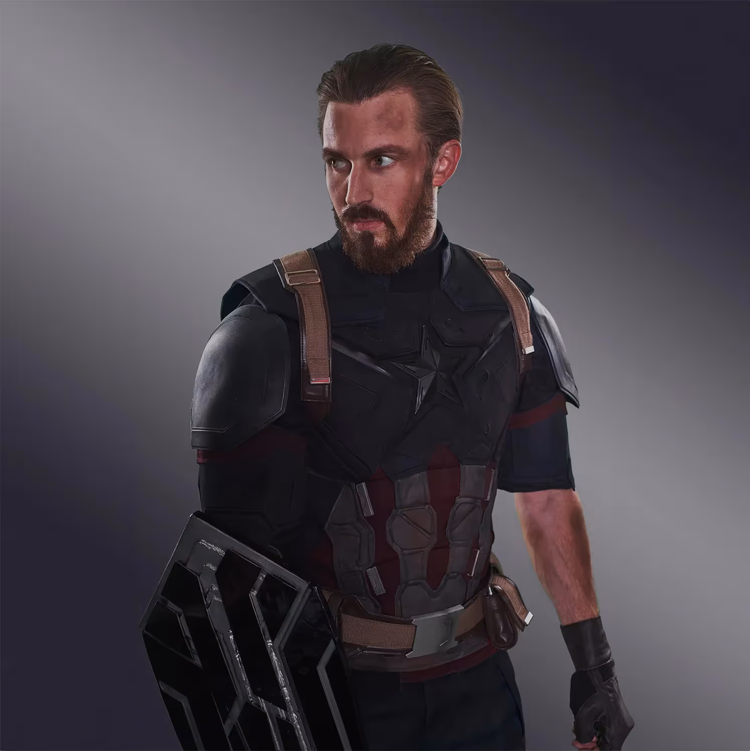 James dressed up as Captain America