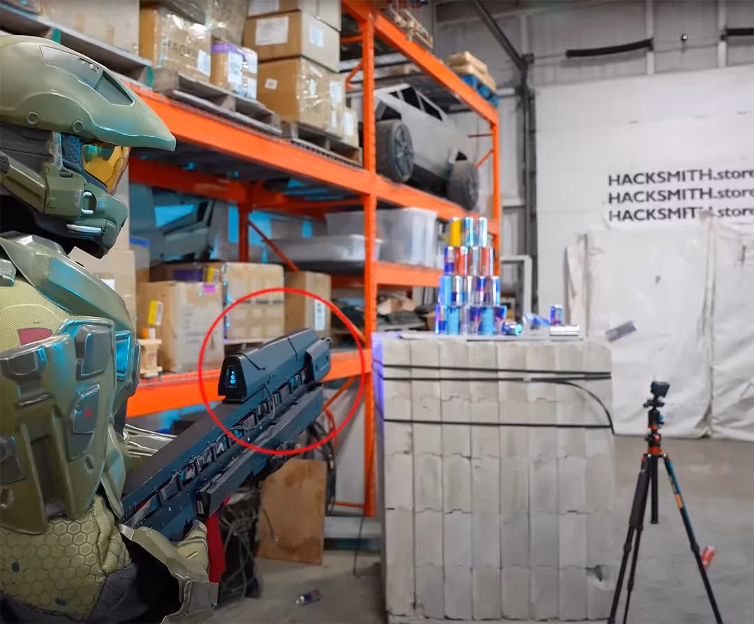 Playing as real life Halo in Hacksmith's facility