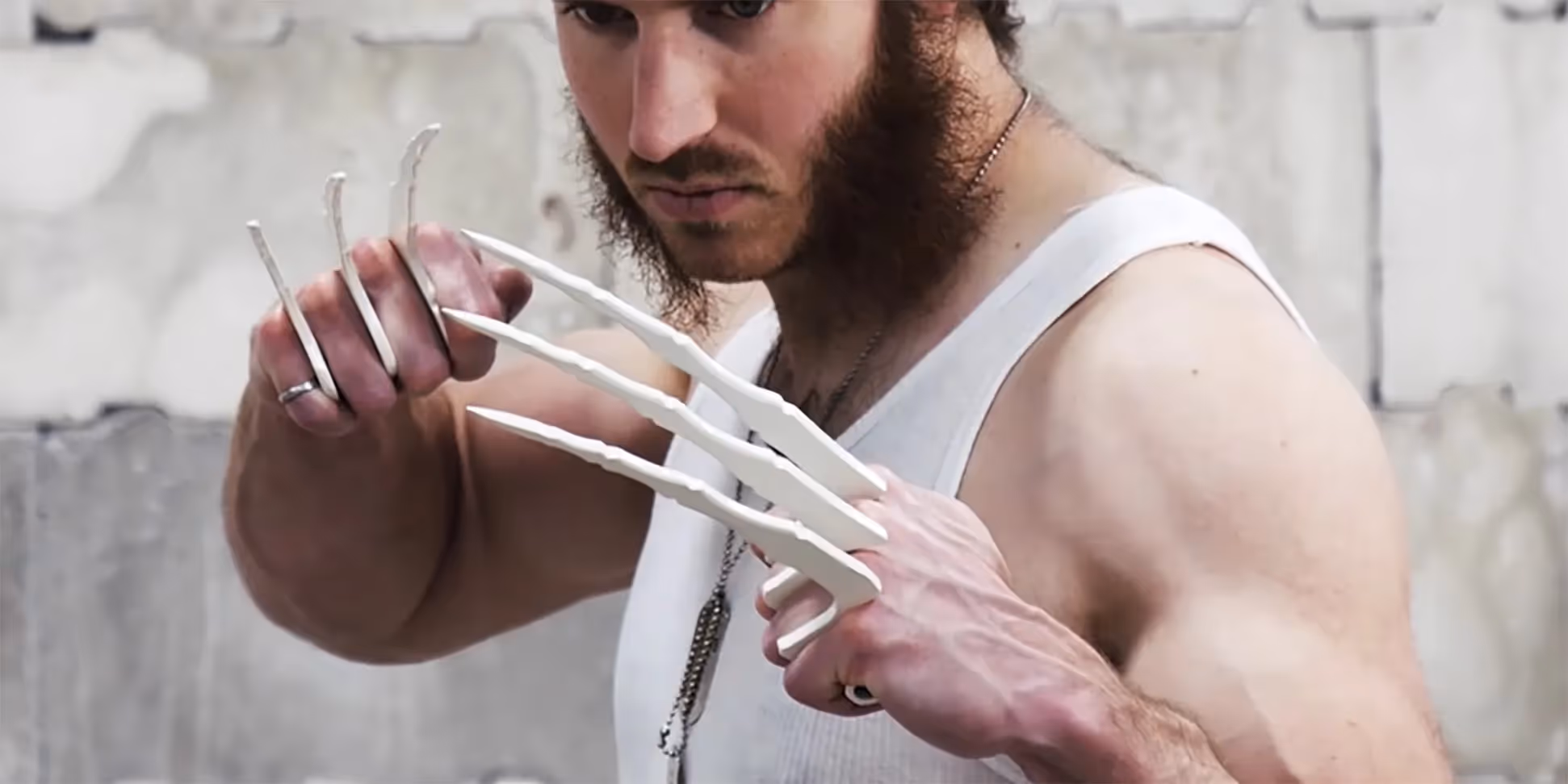 James with wolverine claws ready to combat