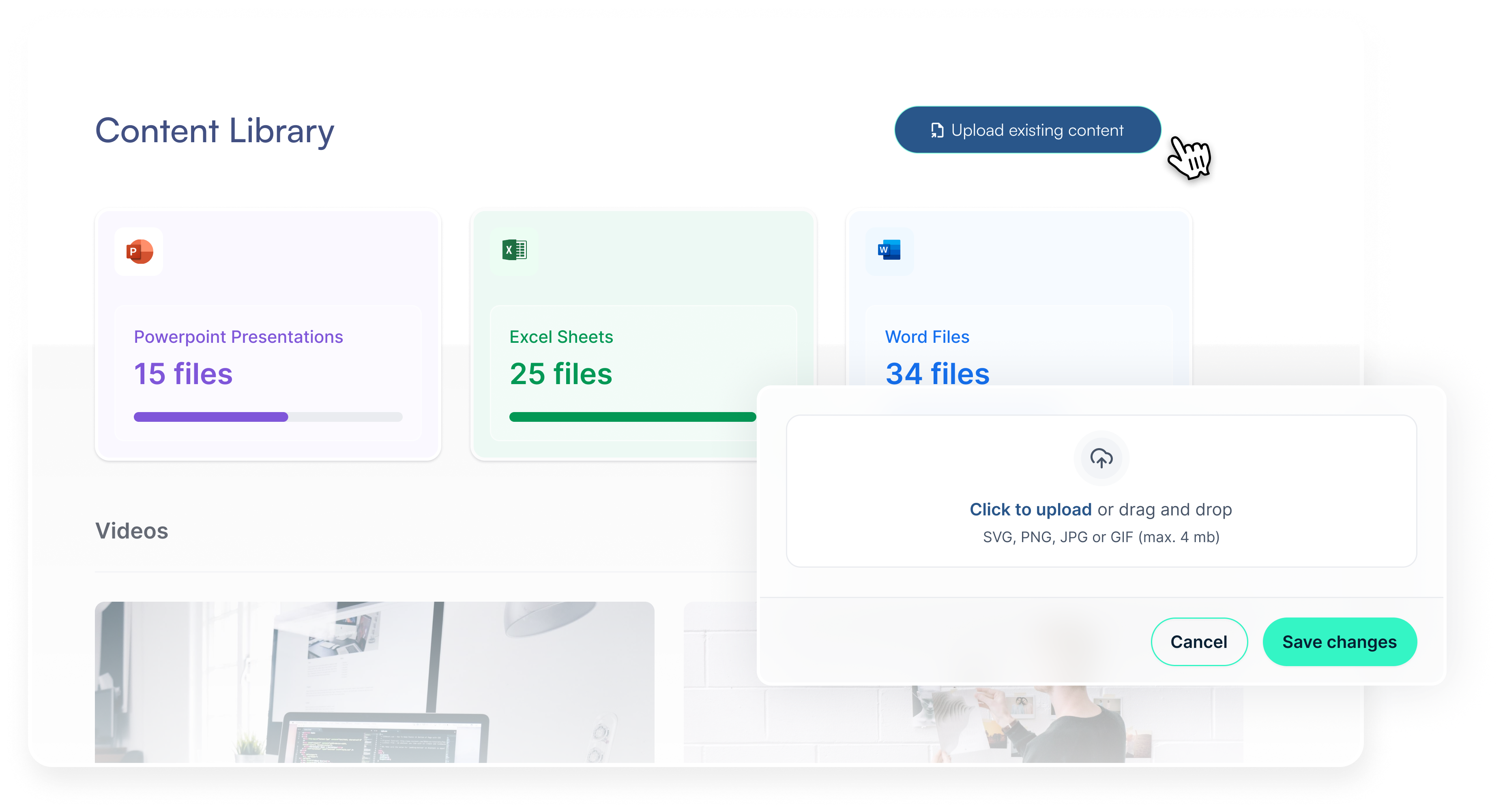 Letter AI content management screenshot