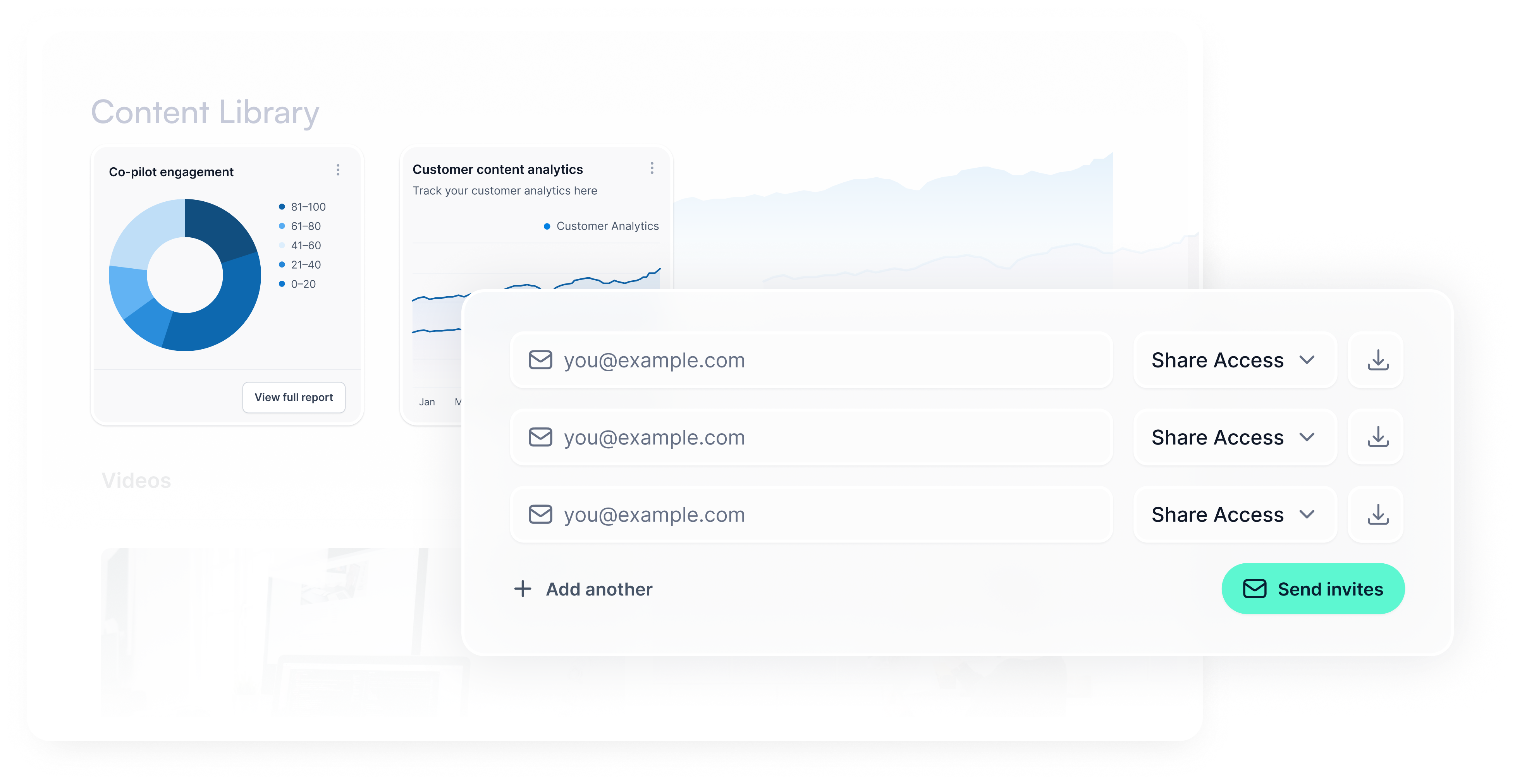 Letter AI customer content sharing and analytics screenshot