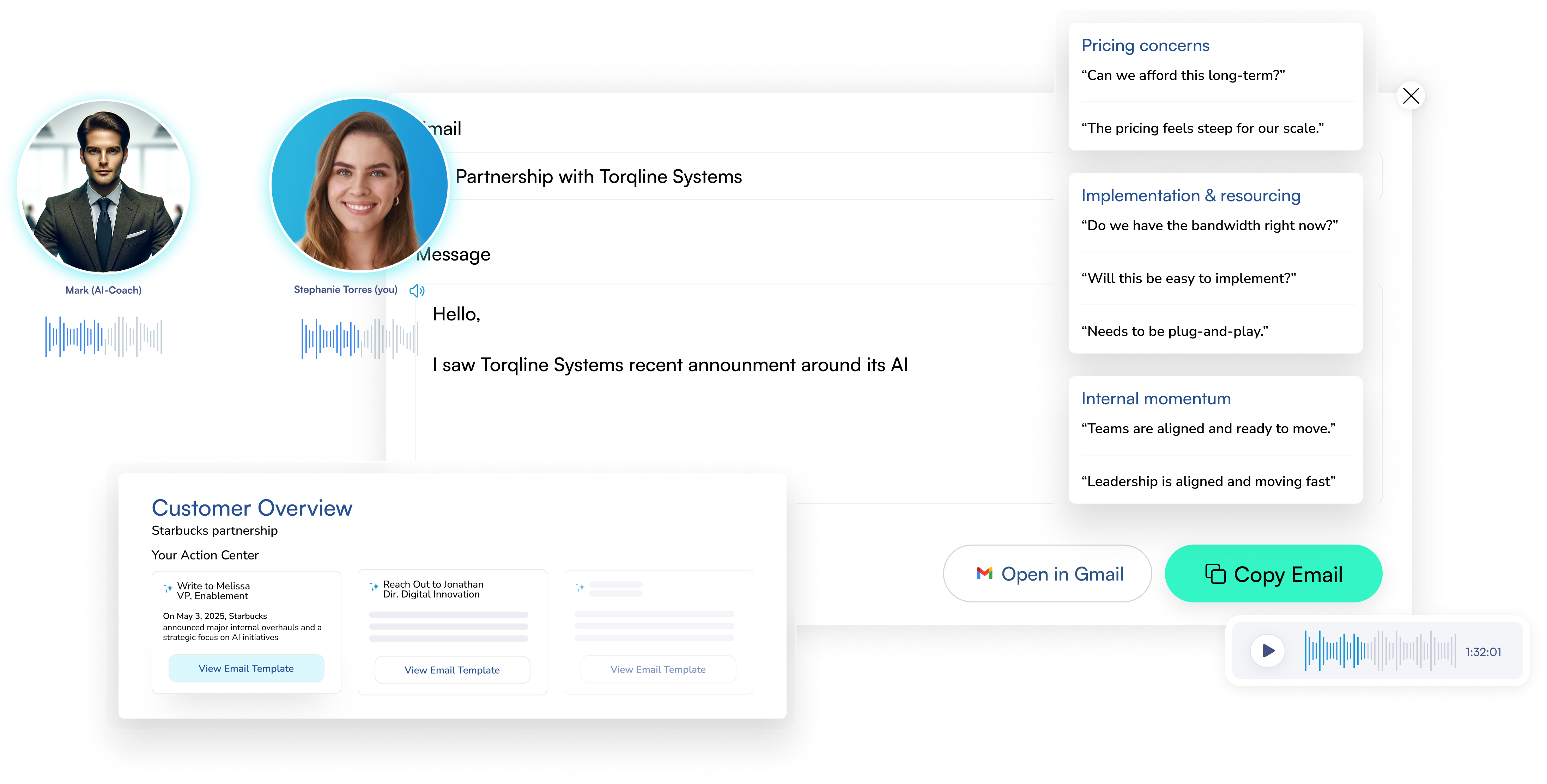 Letter Compass personalized coaching conversation screenshot