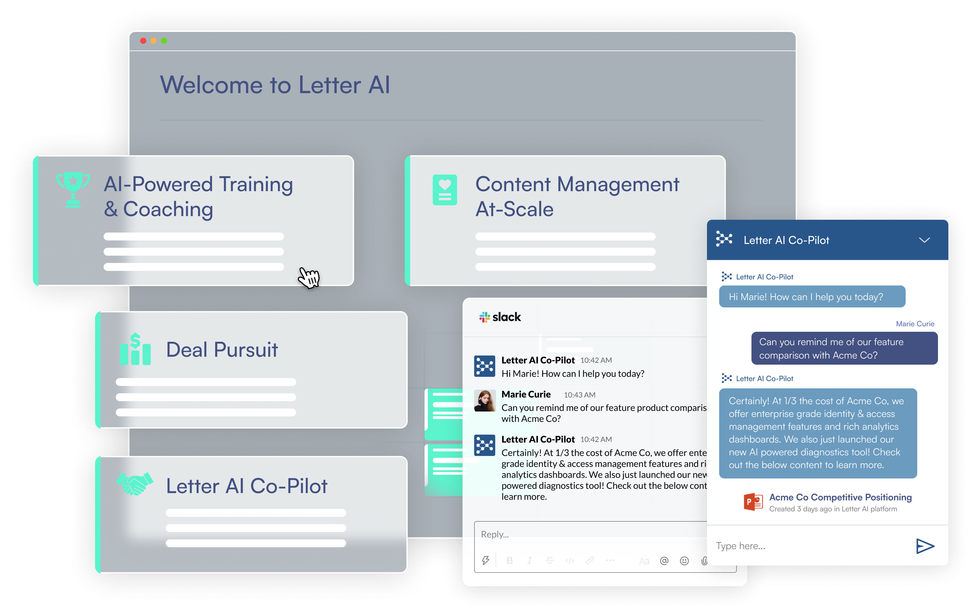 Letter AI platform overview illustration