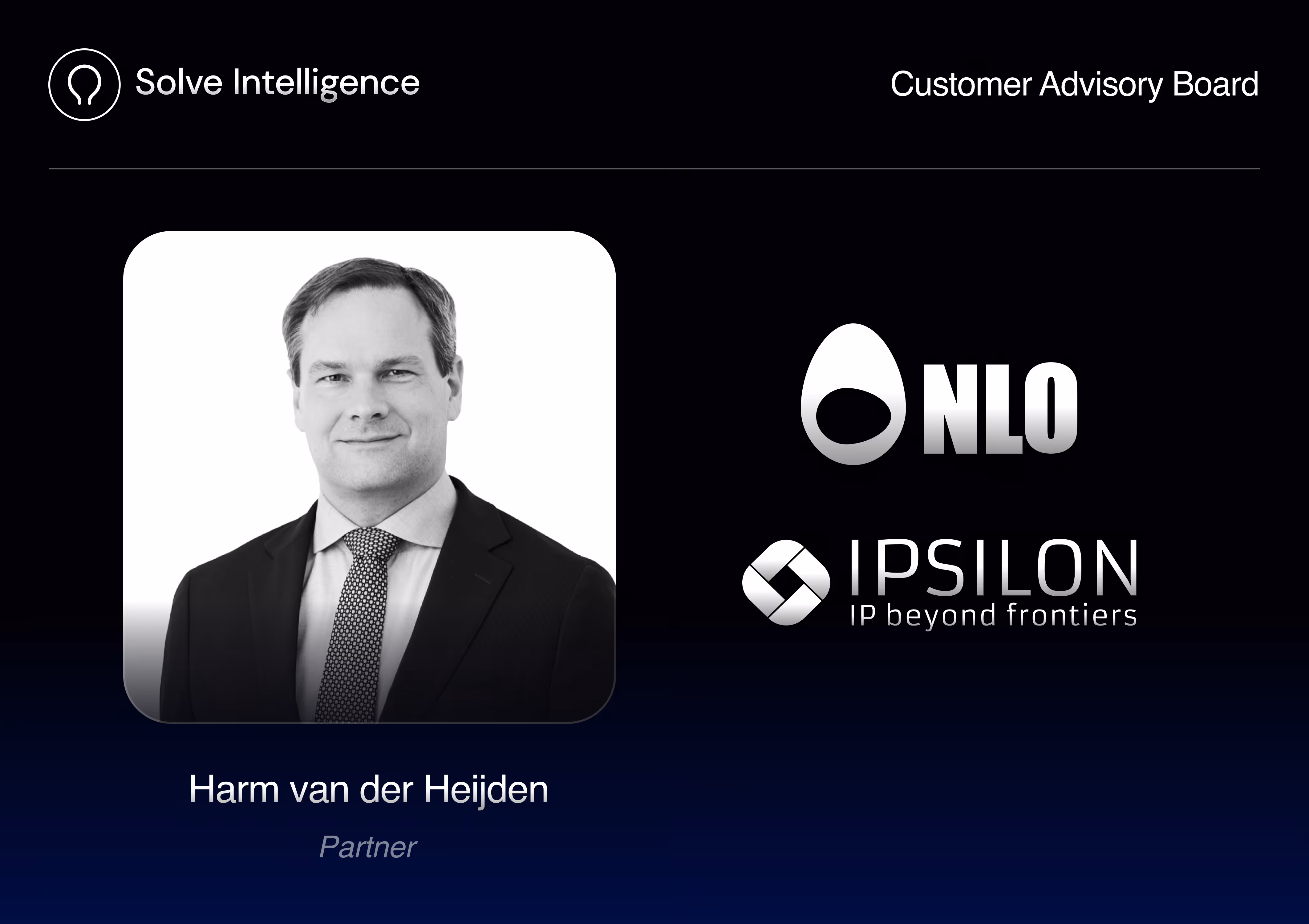 Harm van der Heijden joins Solve's Customer Advisory Board