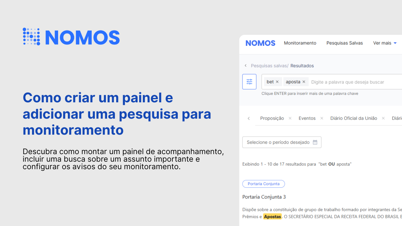 Como criar um painel e adicionar uma pesquisa para monitoramento