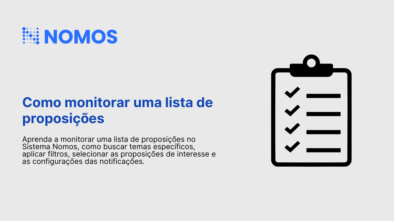 Como importar uma lista de proposições para o seu painel de monitoramento
