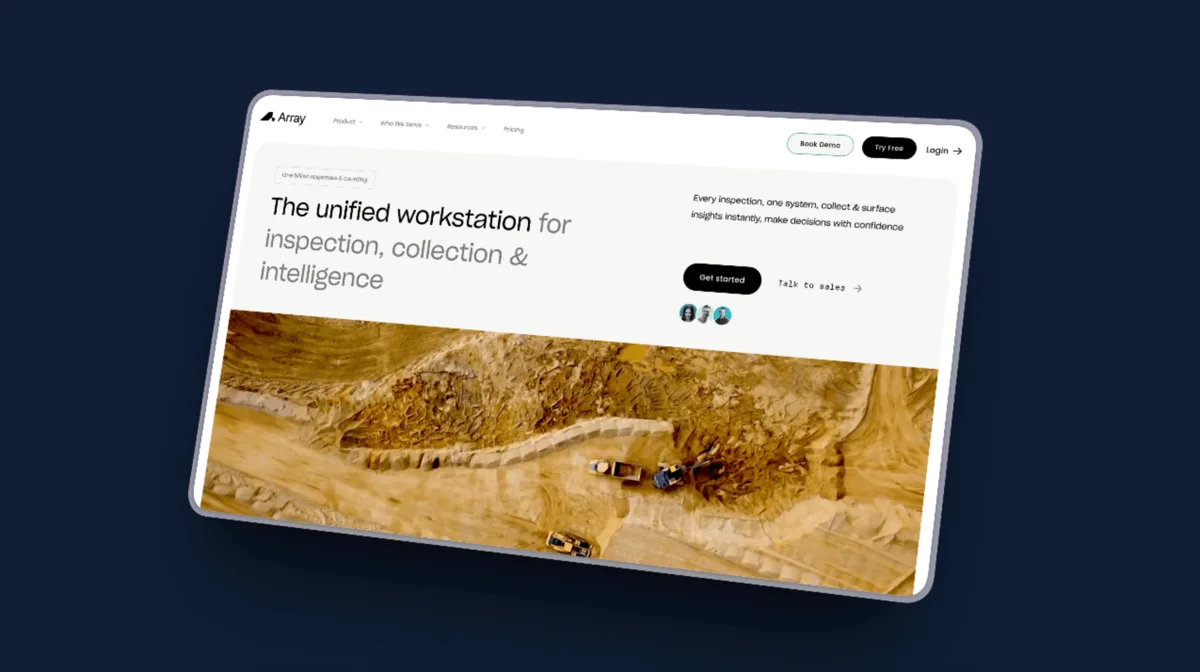 Array website shown in the Montenegro Studio portfolio