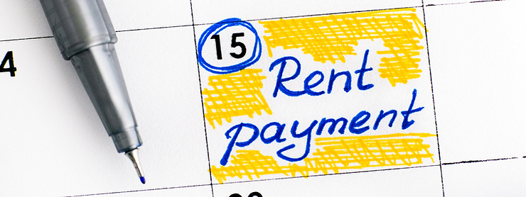 Calendar marked with ‘Rent payment’ reminder