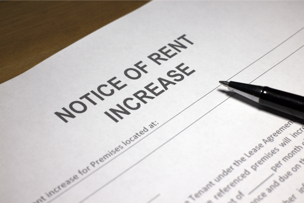 Notice of rent increase document