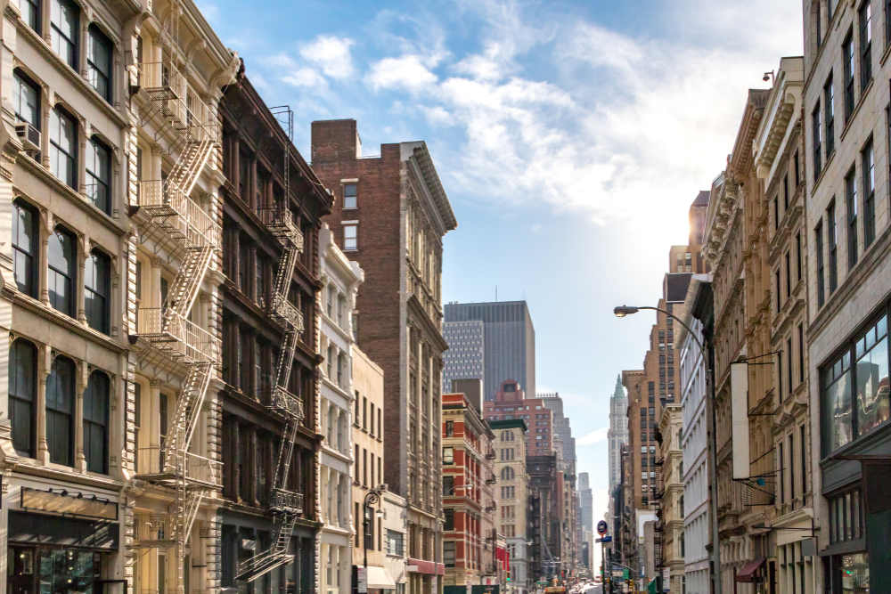 Rent-stabilized apartment building in New York City illustrates preferential rent NYC