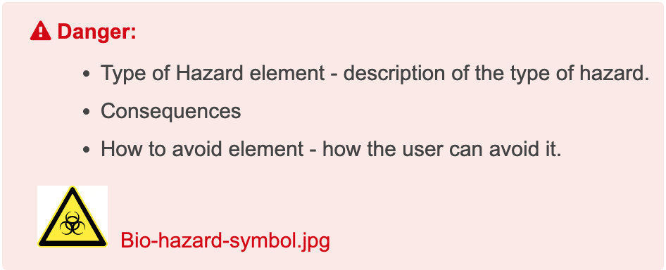 Hazard Statement Example