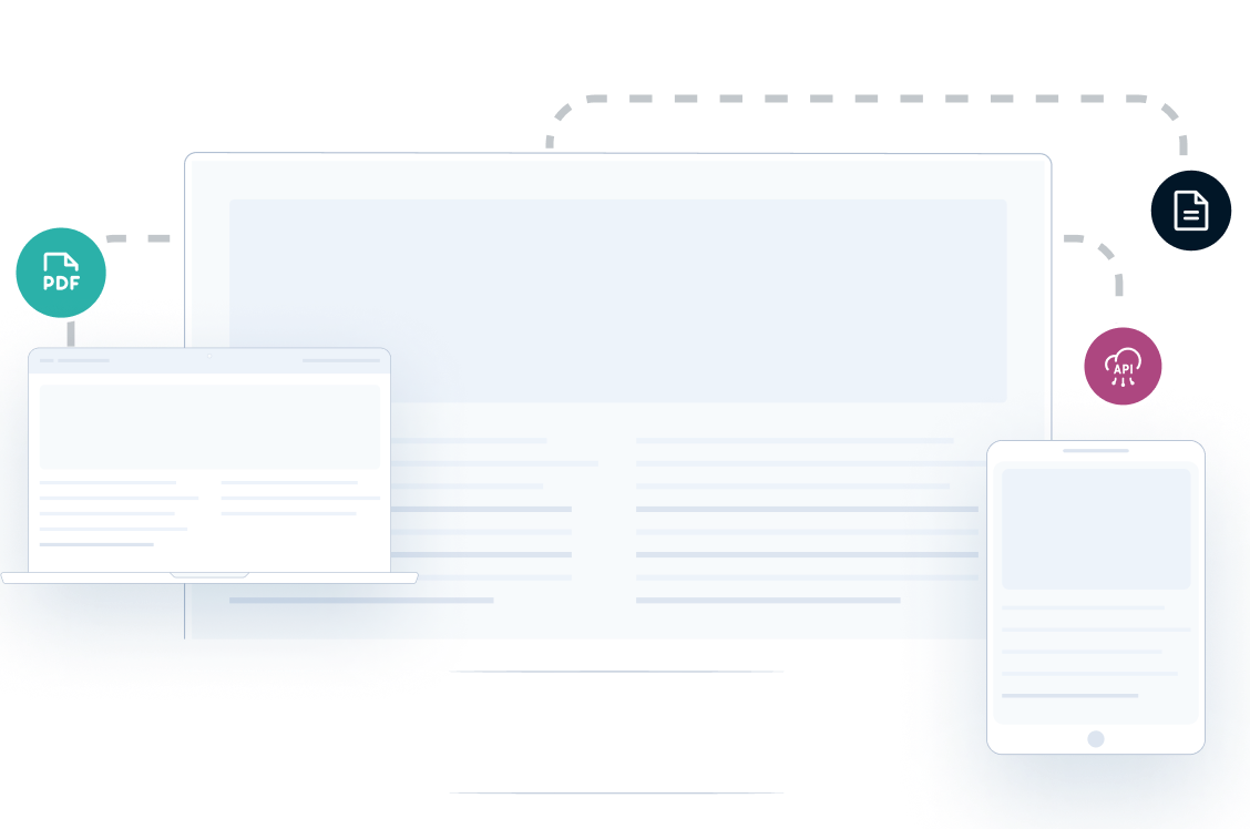 illustration of multi-channel publishing to different devices