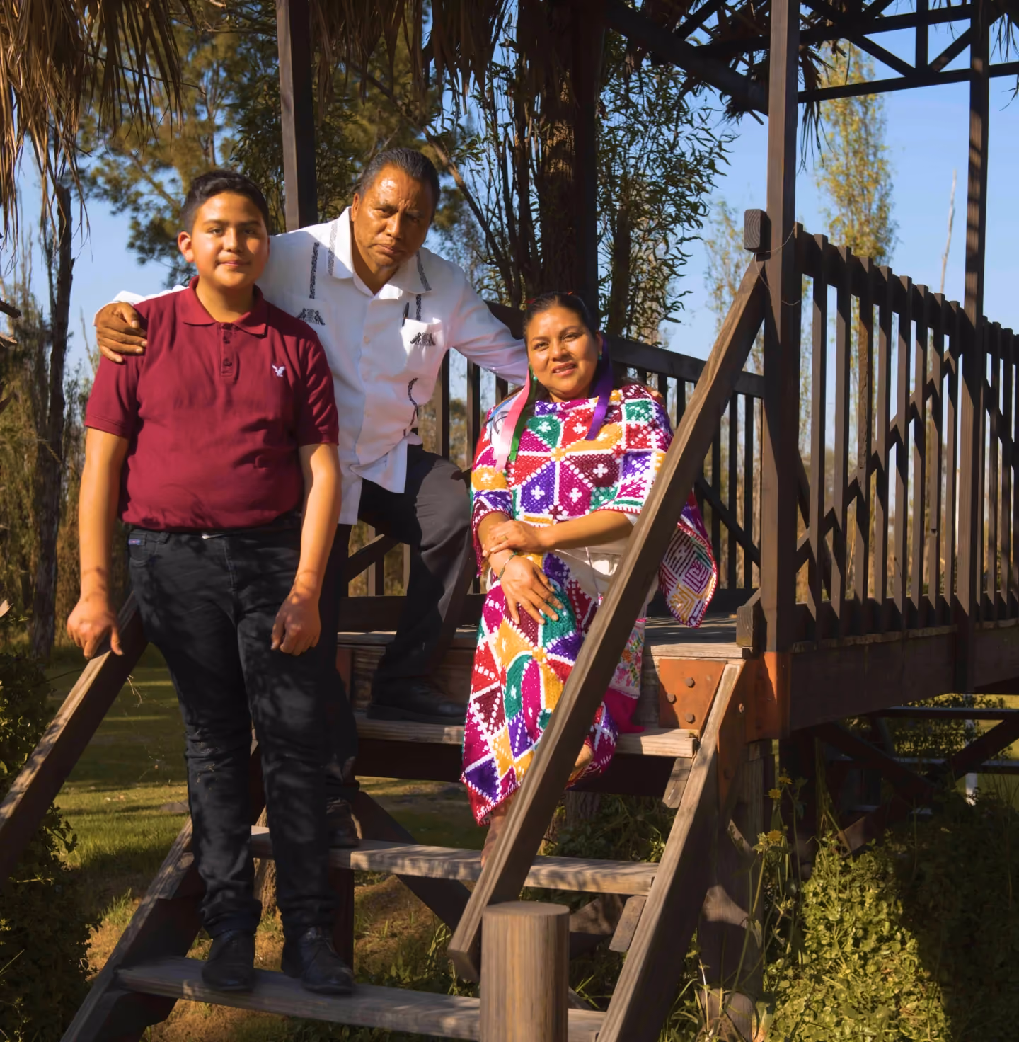A family posing for a photo.