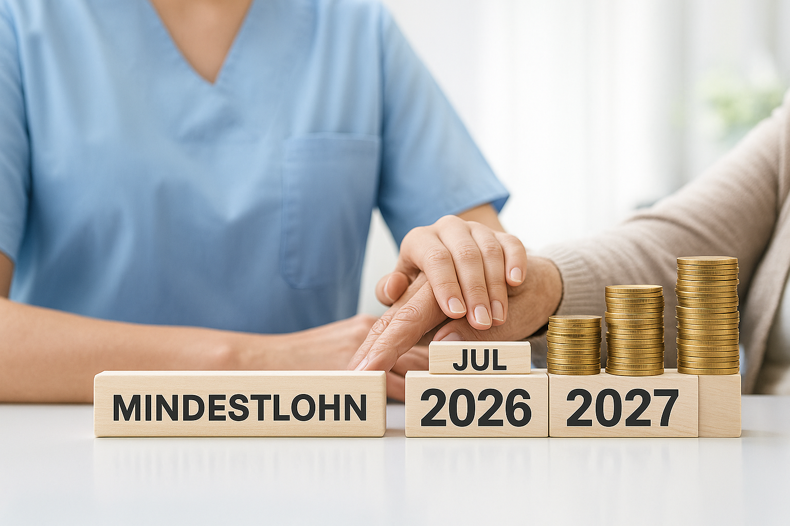 Mindestlohn in der Pflege steigt ab 01.07.2026