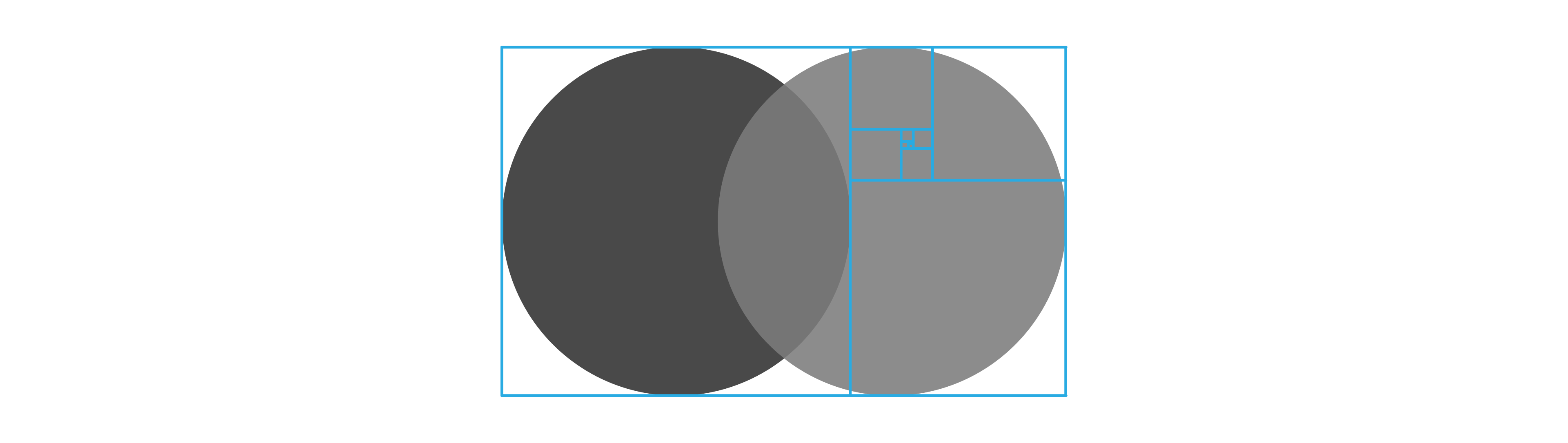 master card logo with a golden ratio grid